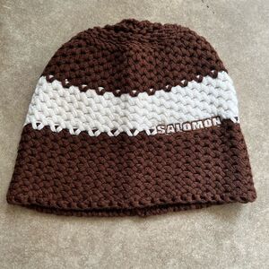 Salomon Brown and White Knit Hat
